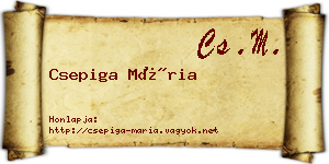 Csepiga Mária névjegykártya